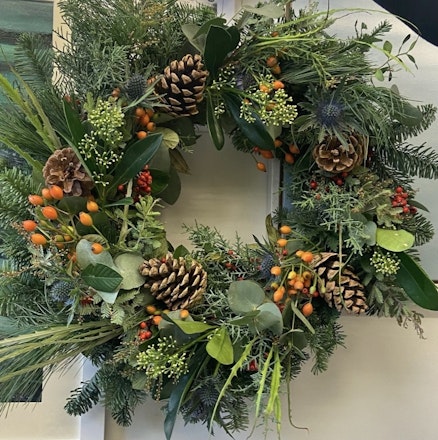 Christmas Wreath Making Class at Passing Thyme with Flourish & Bloom Florists